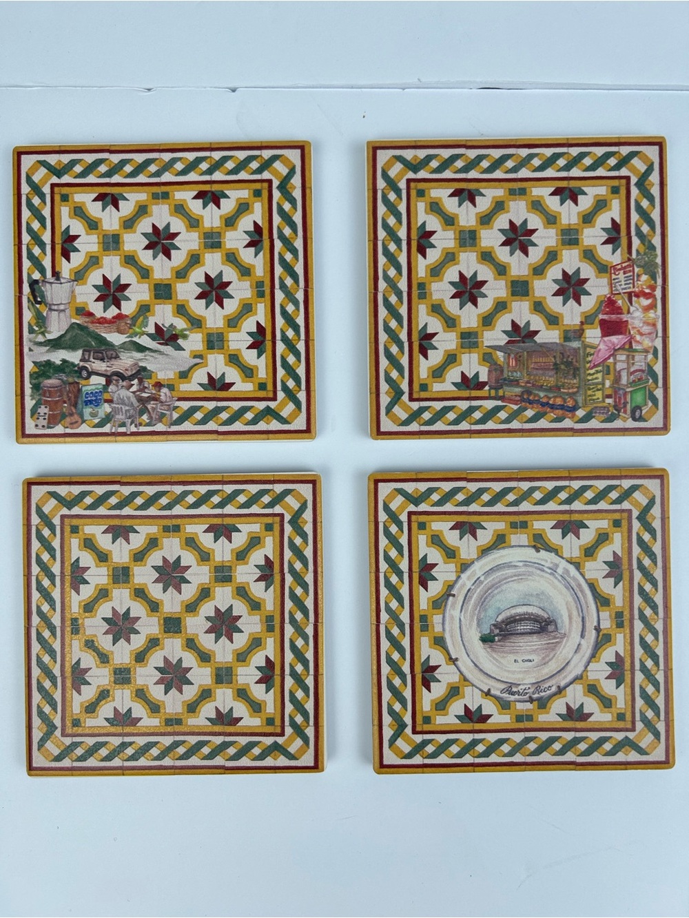 Official Bad Bunny No Me Quiero Ir De Aqui coasters set of 4